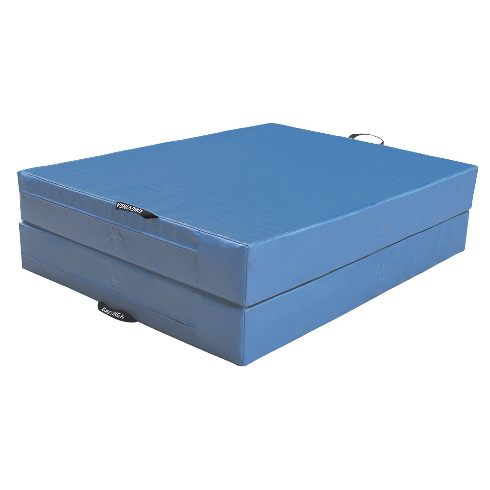 Klappbare Weichbodenmatte zugeklappt_blau