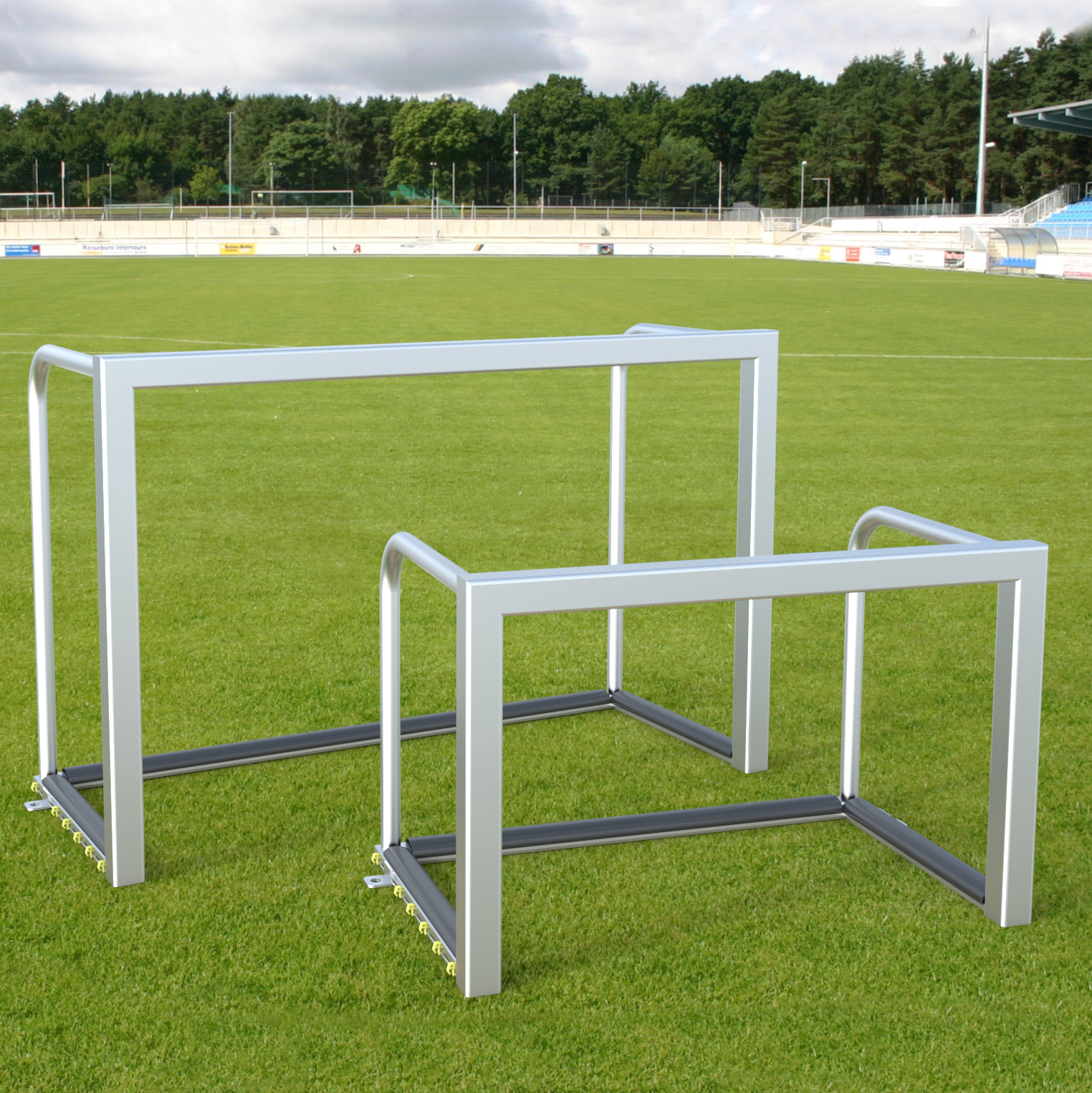 Mini-Tor, vollverschweißt, mit Bodenrahmen PlayersProtect - Bild 2 - Vergrößern