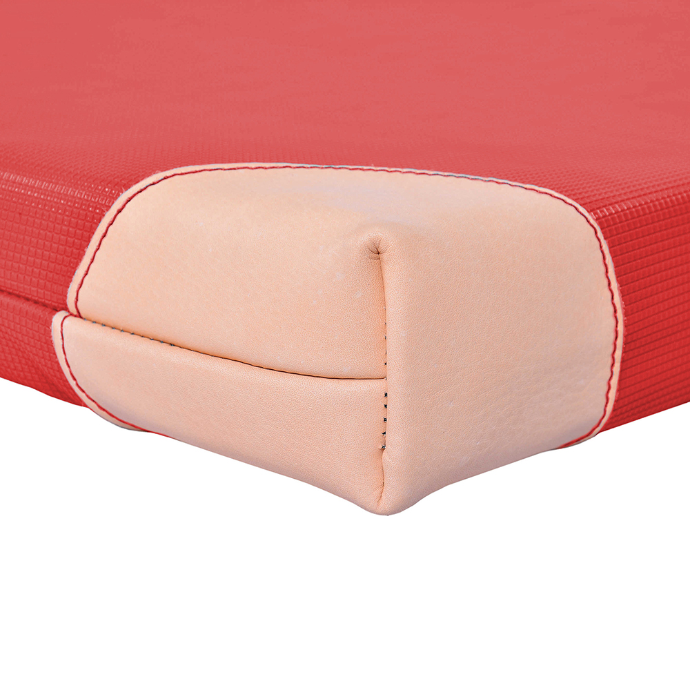 Turnmatte Supersoft Kima RG 22-Detail-Lederecken_rot
