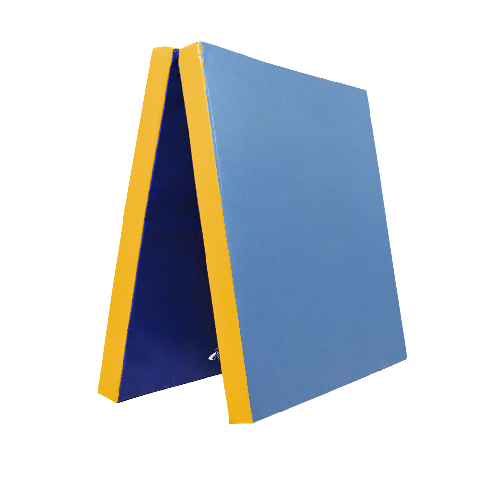 Turn- und Spielmatte klappbar zweifarbig RG22 100x200 cm_blau-gelb