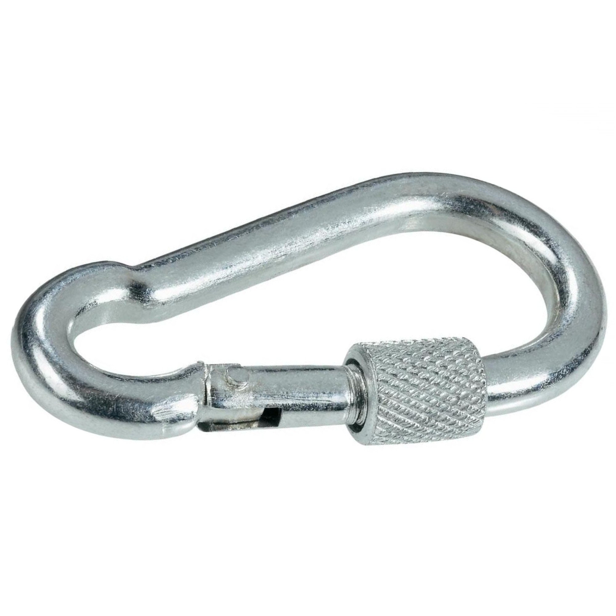 Karabinerhaken mit Sicherungsschraube - verzinkt