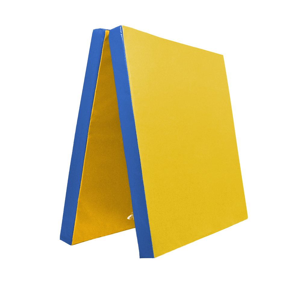 Turn- und Spielmatte klappbar zweifarbig RG22 100x200 cm_gelb-blau