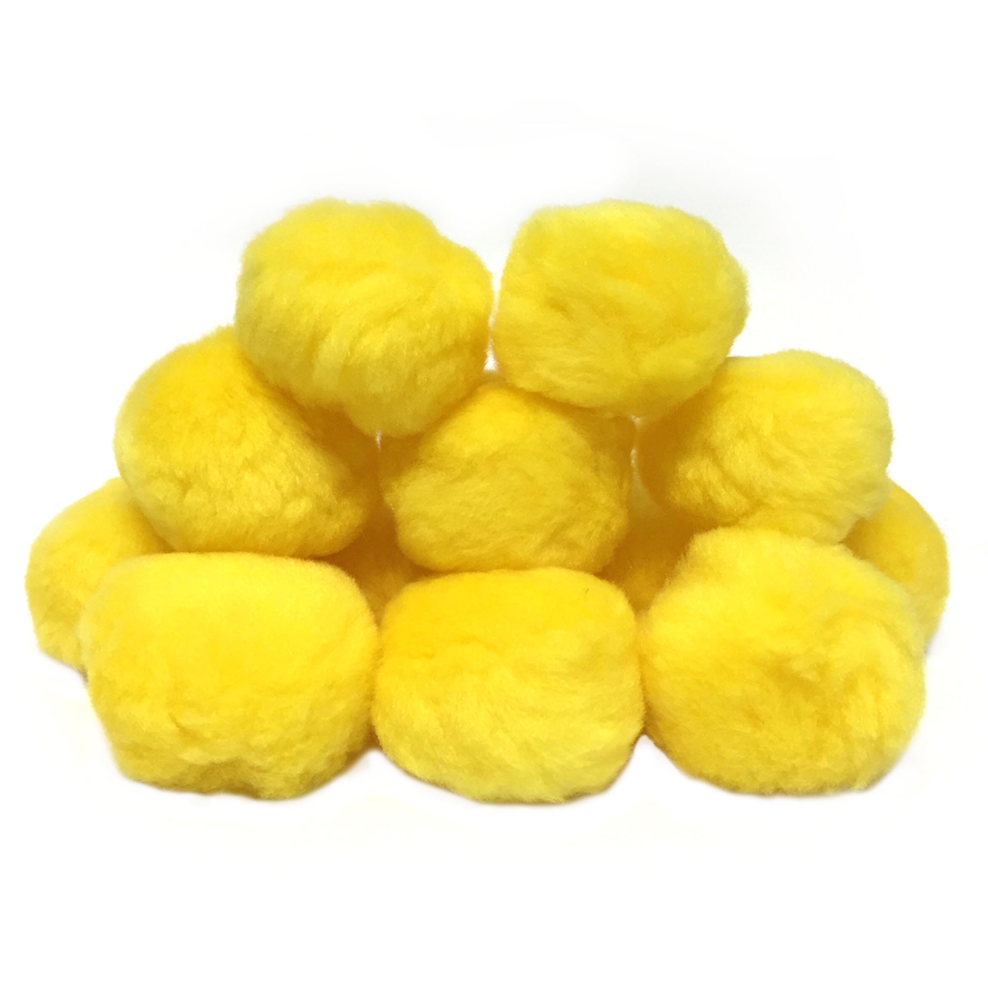 Flauschbälle – 12er Set gelb