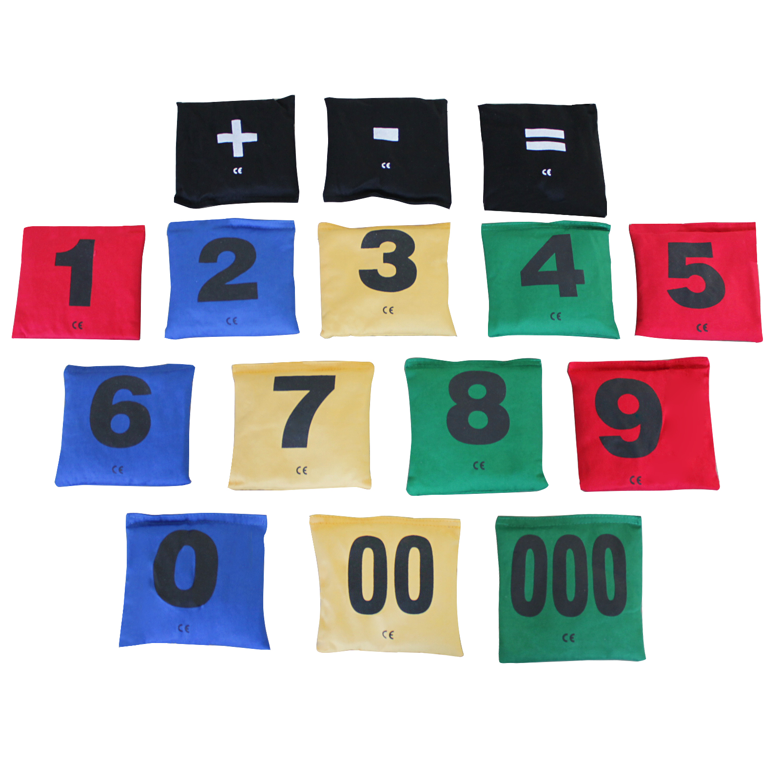 Bohnensäckchen-Set mit Zahlen