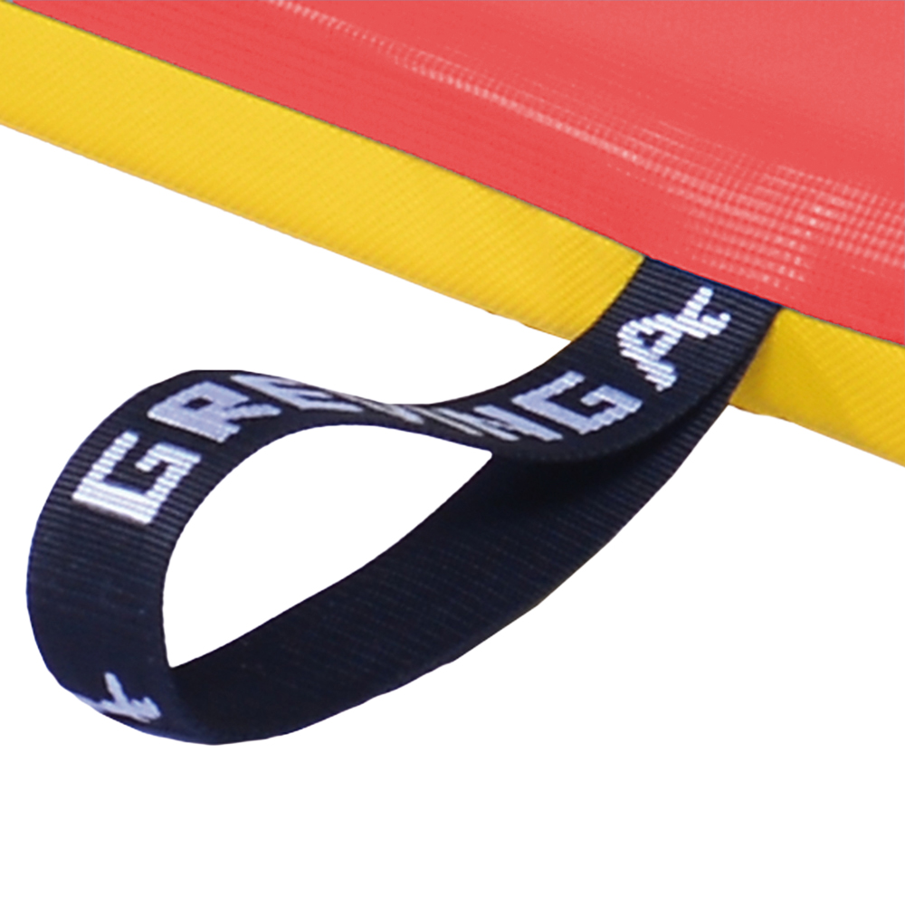 Turnmatte FUN RG 120_Detail Tragschlaufe_rot-gelb