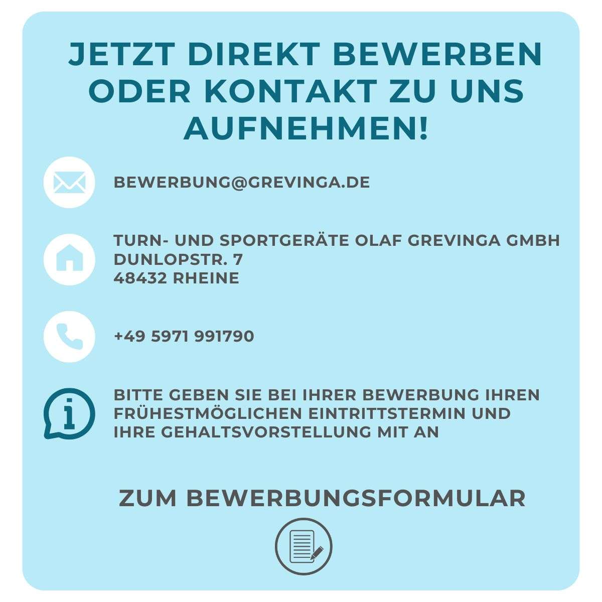 Jetzt bewerben Formular